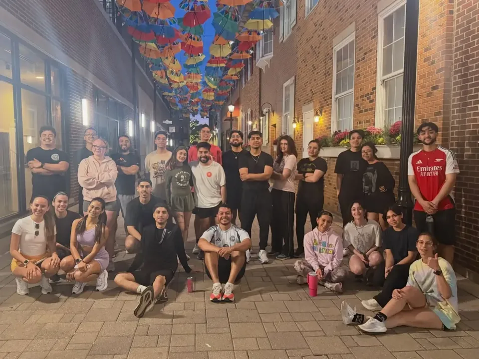 The Nubes RC group photo under the hanging umbrellas, May 19