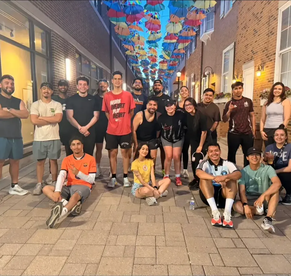 The Nubes RC group photo under the hanging umbrellas, May 26