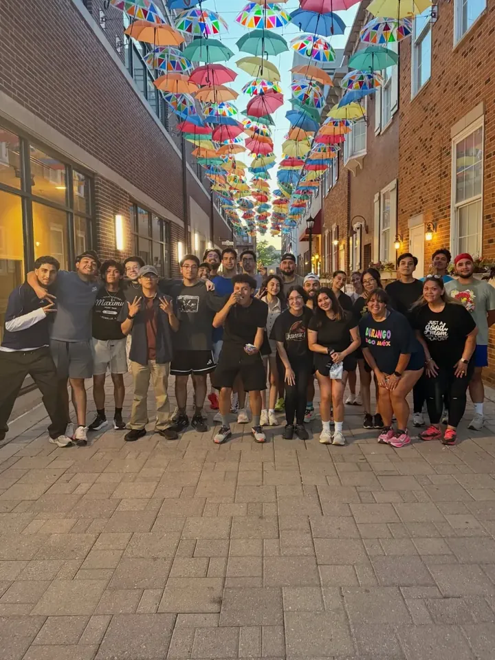 The Nubes RC group photo under the hanging umbrellas, Jun 2