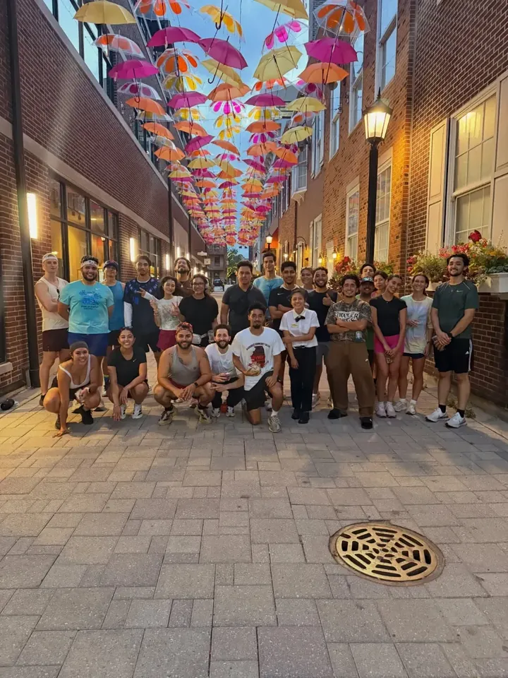 The Nubes RC group photo under the hanging umbrellas, Jul 21