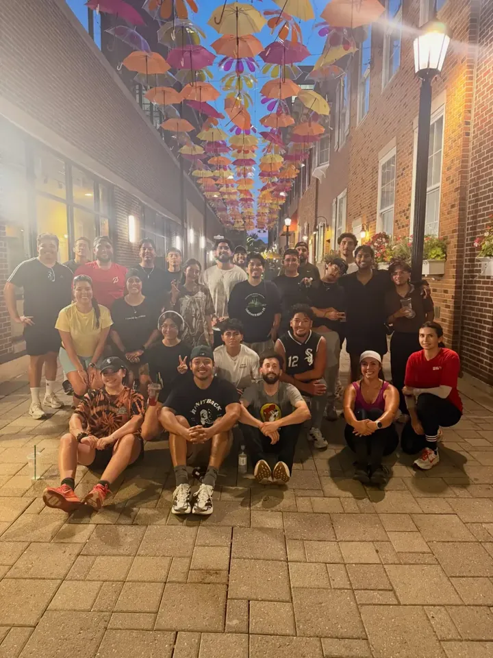 The Nubes RC group photo under the hanging umbrellas, Aug 4