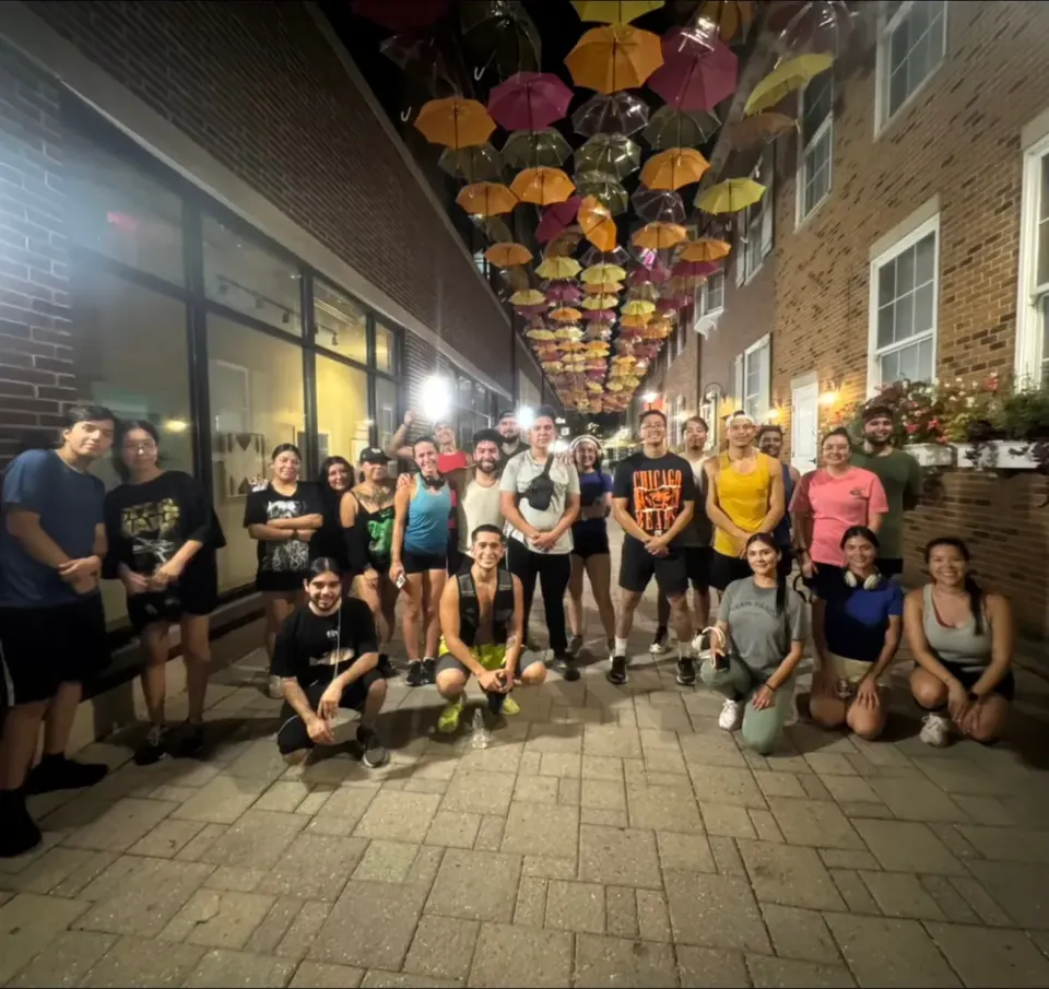 The Nubes RC group photo under the hanging umbrellas, Sep 1