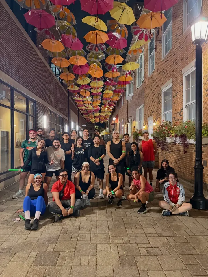 The Nubes RC group photo under the hanging umbrellas, Sep 15