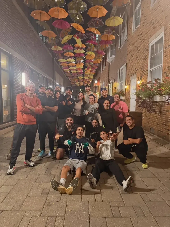 The Nubes RC group photo under the hanging umbrellas, Sep 22